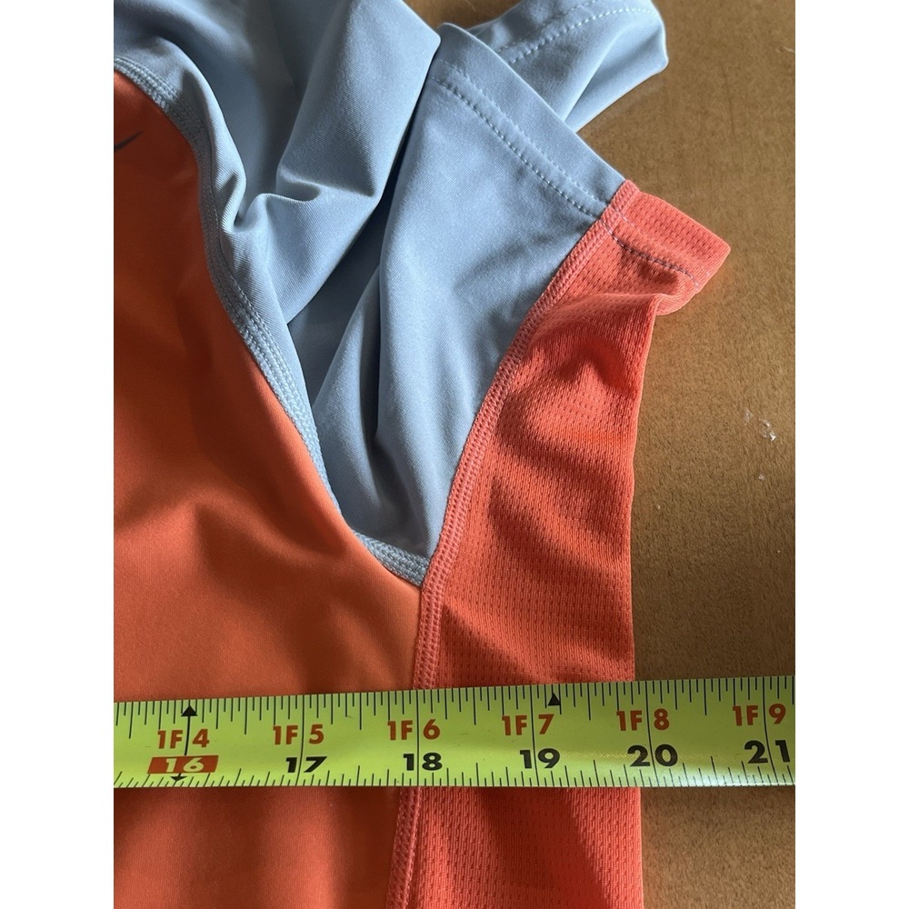 Nike Shirt Mens Sz M Orange Gray Dri-Fit Short Sleeve Crew Neck Gym T-Shirt Run - Picture 8 of 11